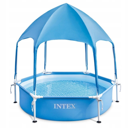 Бассейн каркасный детский Intex с тентом от солнца, 183-38 см, 700 л (28209)