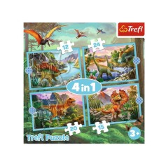 Пазли навчальні 4в1 Унікальні динозаври Trefl (34609)