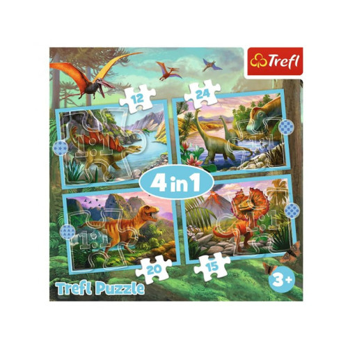 Пазли навчальні 4в1 Унікальні динозаври Trefl (34609)