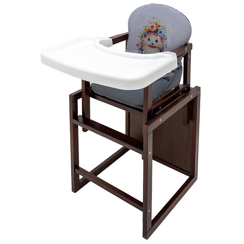 Стульчик-трансформер Babyroom Пеппи тонированный серый/графит (ежик, цветы) — 14946 Стульчик-трансформер Babyroom Пеппи тонированный серый/графит (ежик, цветы) — 14946