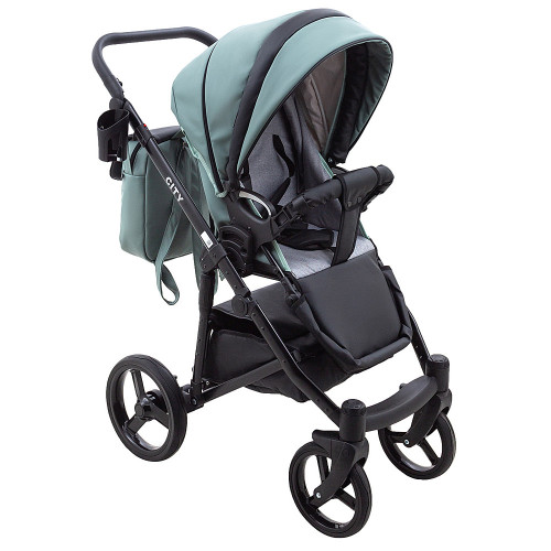 Коляска 2 в 1 Bair City ECO 21 нефрит / чёрный — 6010