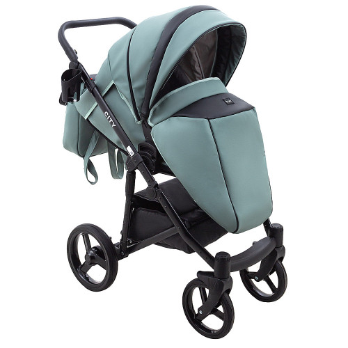 Коляска 2 в 1 Bair City ECO 21 нефрит / чёрный — 6010