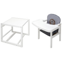 Стульчик-трансформер Babyroom Пеппи-240 белый серый/графит (ежик, сердца)