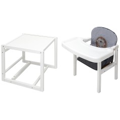 Стульчик-трансформер Babyroom Пеппи-240 белый серый/графит (ежик, сердца)