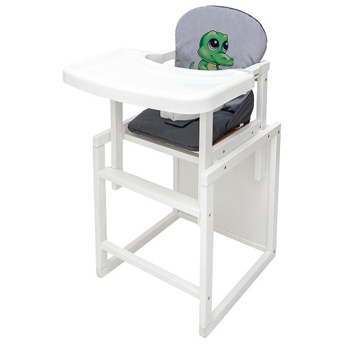 Стульчик-трансформер Babyroom Пеппи-240 белый серый/графит (крокодил) — 5456