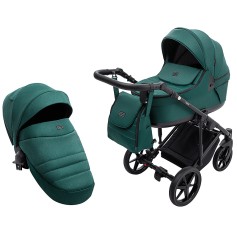 Коляска 2 в 1 Adamex Locco Tip TK-52 тёмно-зелёный