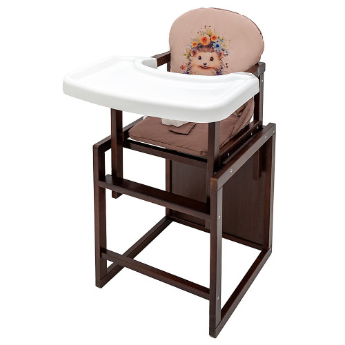 Стульчик-трансформер Babyroom Пеппи Ёжик-Цветы тонированный капучино/шоколад — 14951
