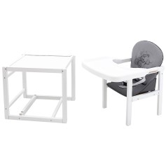 Стульчик-трансформер Babyroom Винни-240 белый серый/графит (мишка с будильником)
