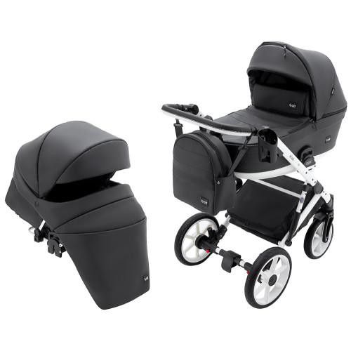 Коляска 2 в 1 Bair Kiwi White ECO BKW-29 чёрный