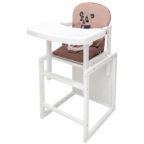 Стульчик-трансформер Пеппи-240 Babyroom панда белый капучино/шоколад — 5460