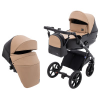 Коляска 2 в 1 Bair Kiwi Plus ECO BKP-18/15 капучино / чёрный.