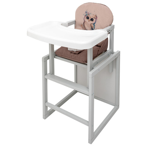 Стульчик-трансформер Babyroom Пеппи-250 серый капучино/шоколад (сова) — 5480