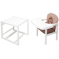 Стульчик-трансформер Babyroom Пеппи-240 белый капучино/шоколад (ежик, цветы)