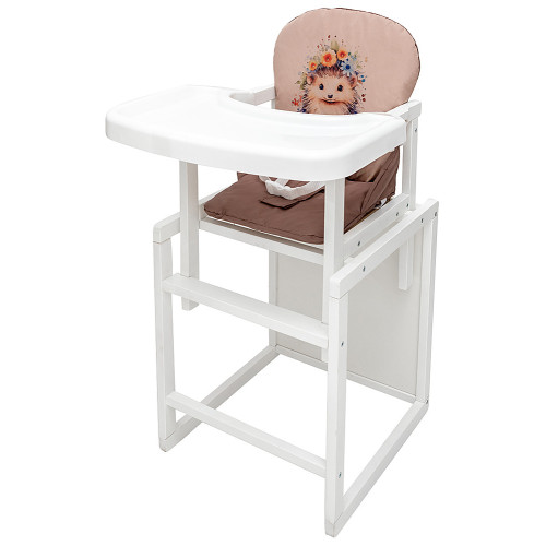 Стульчик-трансформер Babyroom Пеппи-240 белый капучино/шоколад (ежик, цветы) — 5463
