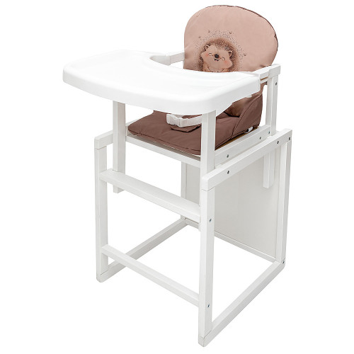 Стульчик-трансформер Babyroom Пеппи-240 белый капучино / шоколад (ежик, сердца) — 5462