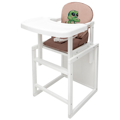 Стульчик-трансформер Babyroom Пеппи-240 белый капучино/шоколад (крокодил) — 5461