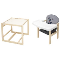 Стільчик-трансформер Babyroom Пеппі-260 слонова кістка сірий / графіт (панда)