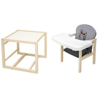 Стульчик-трансформер Babyroom Пеппи-260 слоновая кость серый/графит (сова)