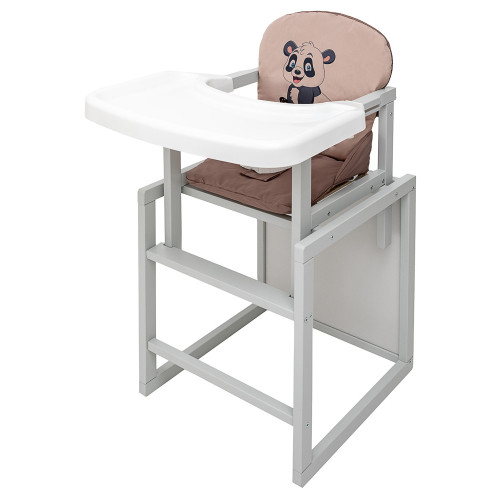 Стульчик-трансформер Babyroom Пеппи-250 серый капучино/шоколад (панда) — 5481