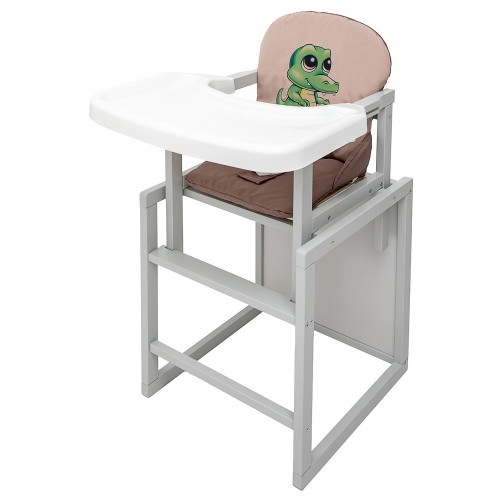 Стульчик-трансформер Babyroom Пеппи-250 серый капучино / шоколад (крокодил) — 5482 Стульчик-трансформер Babyroom Пеппи-250 серый капучино / шоколад (крокодил) — 5482
