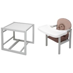 Стульчик-трансформер Babyroom Пеппи-250 серый капучино/шоколад (ежик, сердца)