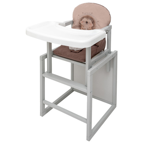 Стульчик-трансформер Babyroom Пеппи-250 серый капучино/шоколад (ежик, сердца) — 5483