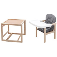 Стульчик-трансформер Babyroom Винни-230 eko серый/графит (мишка с чашкой)