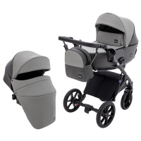 Коляска 2 в 1 Bair Kiwi Plus ECO BKP-21/15 серый / графит