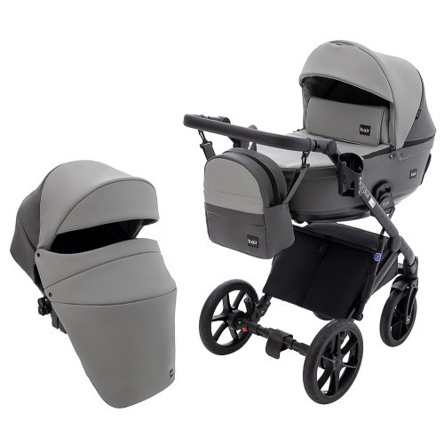 Коляска 2 в 1 Bair Kiwi Plus ECO BKP-21/15 сірий / графіт