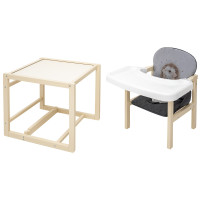 Стульчик-трансформер Babyroom Пеппи-260 слоновая кость серый/графит (ежик, сердца)