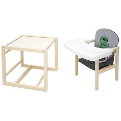 Стульчик-трансформер Babyroom Пеппи-260 слоновая кость серый/графит (крокодил)