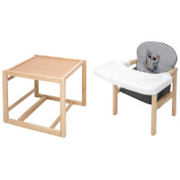 Стульчик-трансформер Пеппи-230 эко Babyroom Сова серый/графит