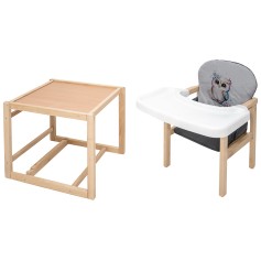 Стульчик-трансформер Пеппи-230 эко Babyroom Сова серый/графит