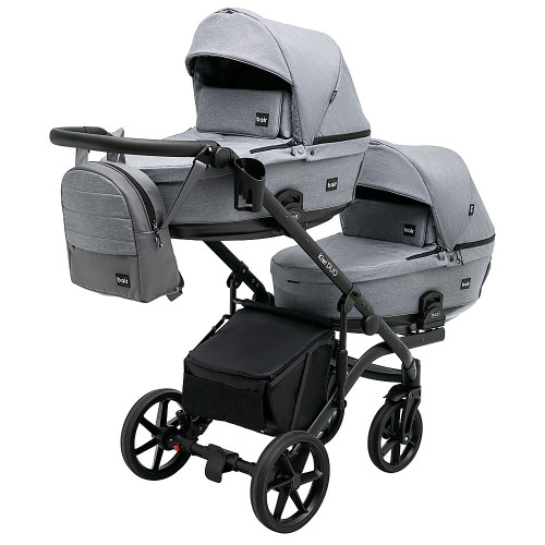Коляска 2 в 1 для двійні Bair Kiwi DUO Soft BKP-218 сірий — 15007 Коляска 2 в 1 для двійні Bair Kiwi DUO Soft BKP-218 сірий — 15007