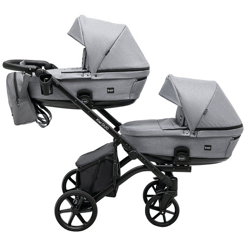 Коляска 2 в 1 для двійні Bair Kiwi DUO Soft BKP-218 сірий — 15007 Коляска 2 в 1 для двійні Bair Kiwi DUO Soft BKP-218 сірий — 15007