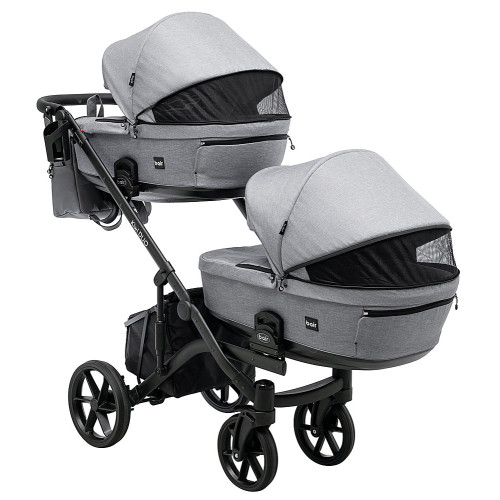 Коляска 2 в 1 для двійні Bair Kiwi DUO Soft BKP-218 сірий — 15007 Коляска 2 в 1 для двійні Bair Kiwi DUO Soft BKP-218 сірий — 15007