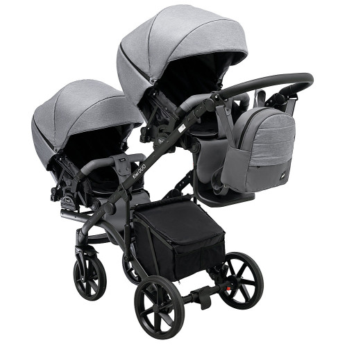 Коляска 2 в 1 для двійні Bair Kiwi DUO Soft BKP-218 сірий — 15007 Коляска 2 в 1 для двійні Bair Kiwi DUO Soft BKP-218 сірий — 15007
