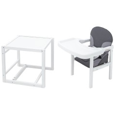Стульчик-трансформер Babyroom Пони-240 белый графит/серый