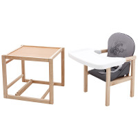 Стульчик-трансформер Babyroom Винни-230 eko серый/графит (мишка с будильником)