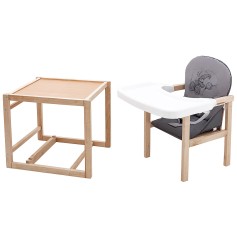 Стульчик-трансформер Babyroom Винни-230 eko серый/графит (мишка с будильником)