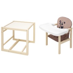 Стульчик-трансформер Babyroom Пеппи-260 слоновая кость капучино / шоколад (панда)