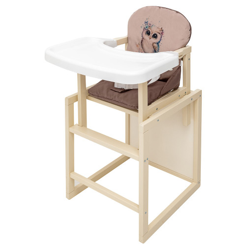 Стульчик-трансформер Babyroom Пеппи-260 слоновая кость капучино/шоколад (сова) — 5470