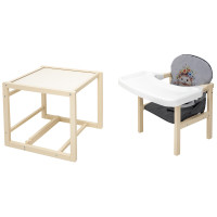 Стульчик-трансформер Babyroom Пеппи-260 слоновая кость серый / графит (ежик, цветы)