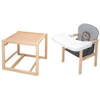 Стульчик-трансформер Пеппи-230 эко Babyroom Ёжик, сердца серый/графит