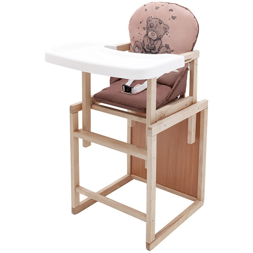 Стульчик-трансформер Пеппи-230 эко Babyroom Мишка с сердцем капучино/шоколад — 5577