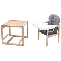 Стульчик-трансформер Babyroom Винни-230 eko серый/графит (мишка и звезда)
