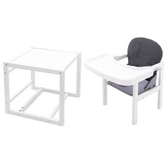 Стульчик-трансформер Babyroom Винни-240 белый графит/серый (мишка с будильником)