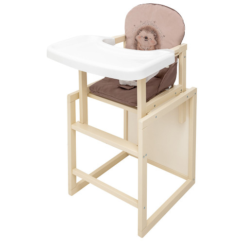 Стульчик-трансформер Babyroom Пеппи-260 слоновая кость капучино/шоколад (ежик, сердца) — 5473