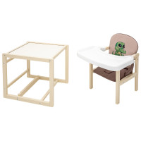Стульчик-трансформер Babyroom Пеппи-260 слоновая кость капучино / шоколад (крокодил)