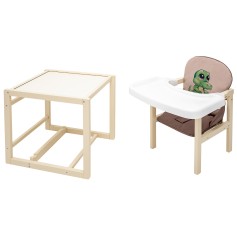 Стульчик-трансформер Babyroom Пеппи-260 слоновая кость капучино / шоколад (крокодил)